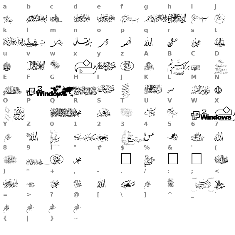 110_Besmellah Normal Character Map