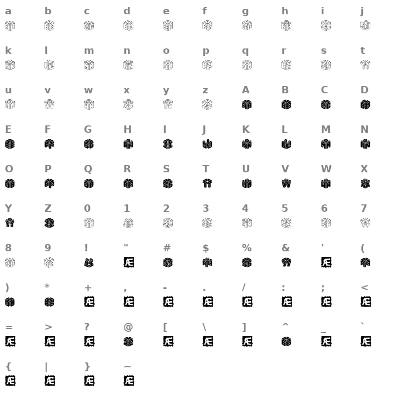 3D LET (BRK) Regular Character Map