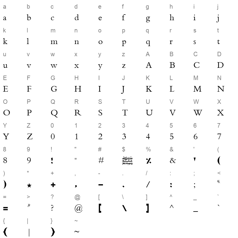 41 Character Map