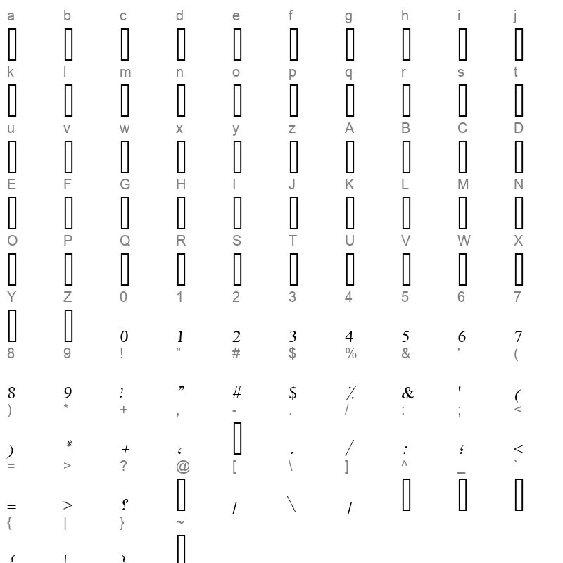 46 Character Map