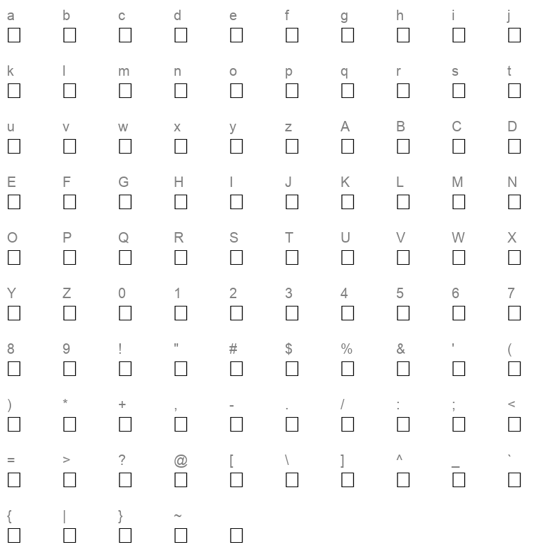 53OEUN Character Map