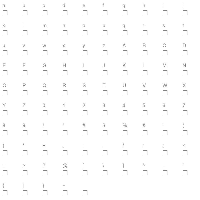 53OSIN Character Map
