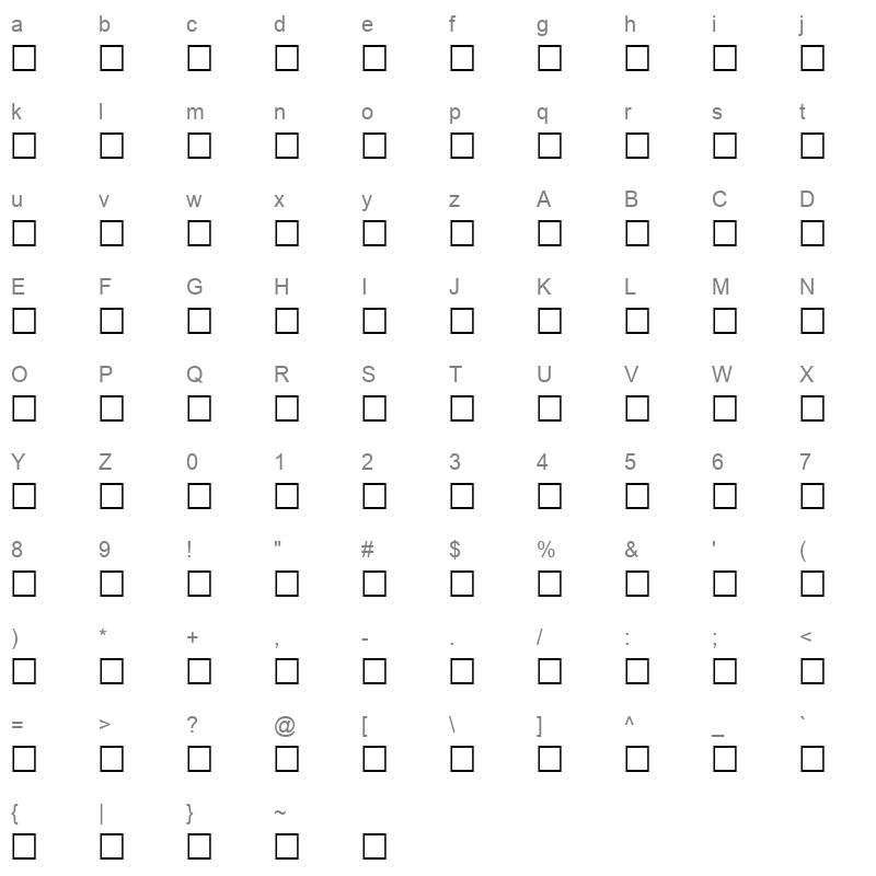 53SEUS Character Map