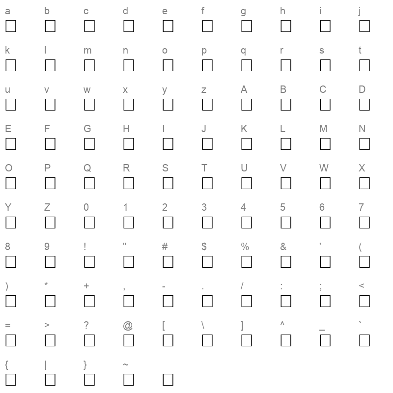 53TAEIS Character Map