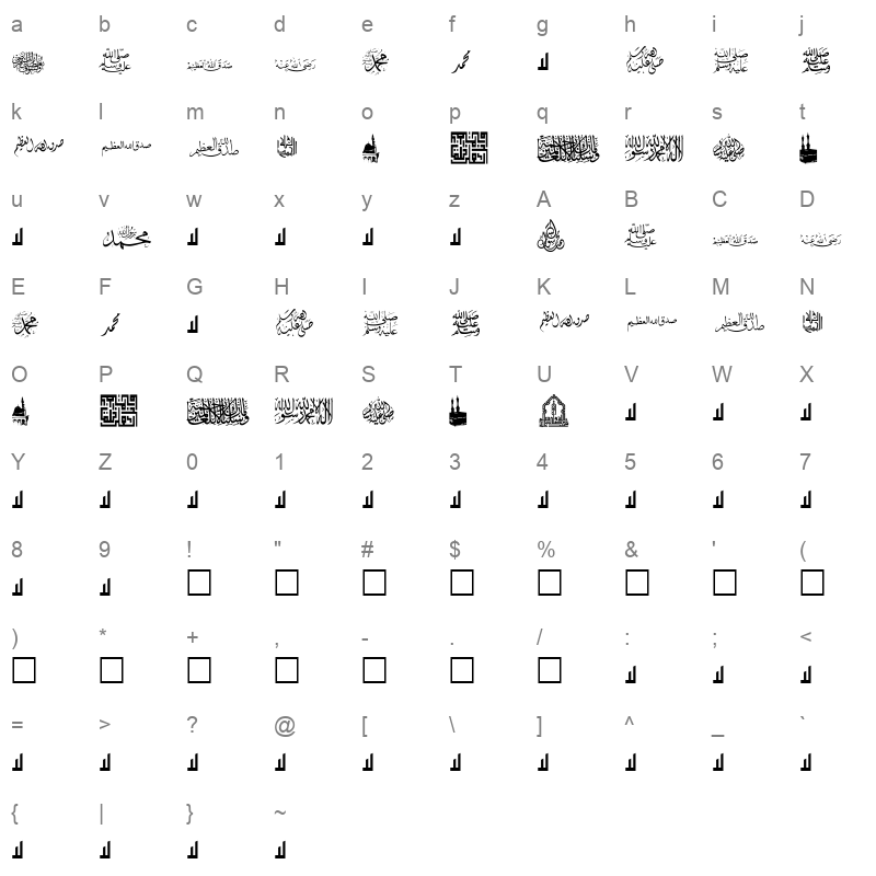 5ALHBEEB Character Map