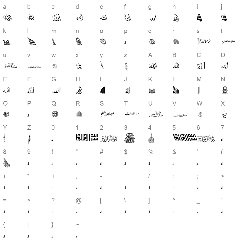 5ALJALAL Character Map