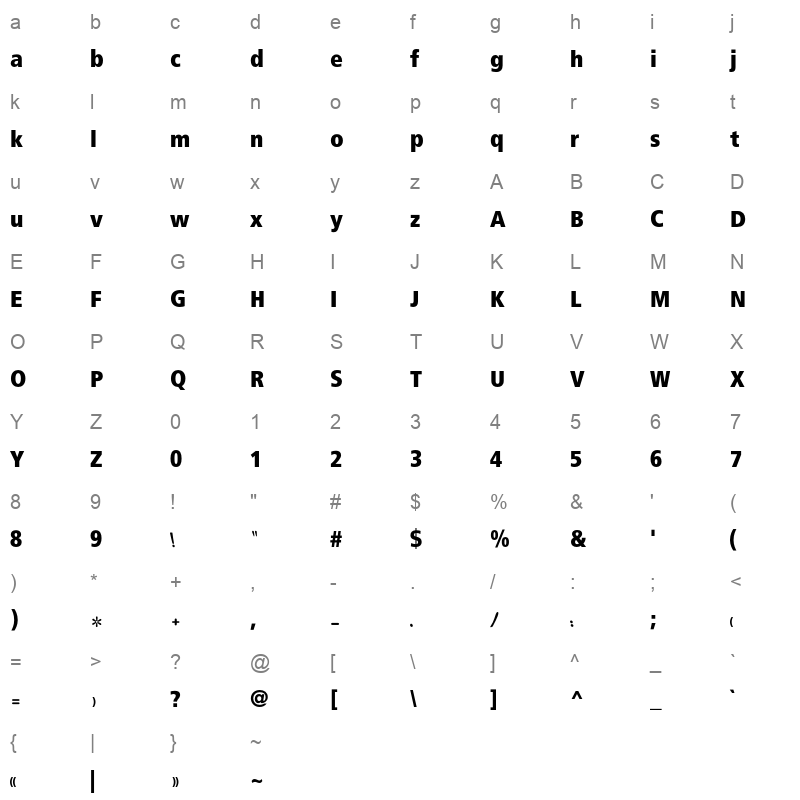66Hayah Character Map