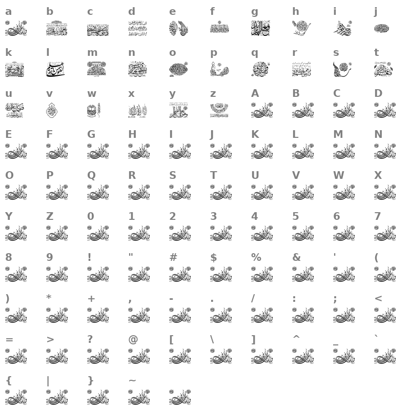 Aayat Quraan_031 Regular Character Map