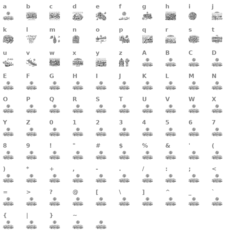 Aayat Quraan_032 Regular Character Map