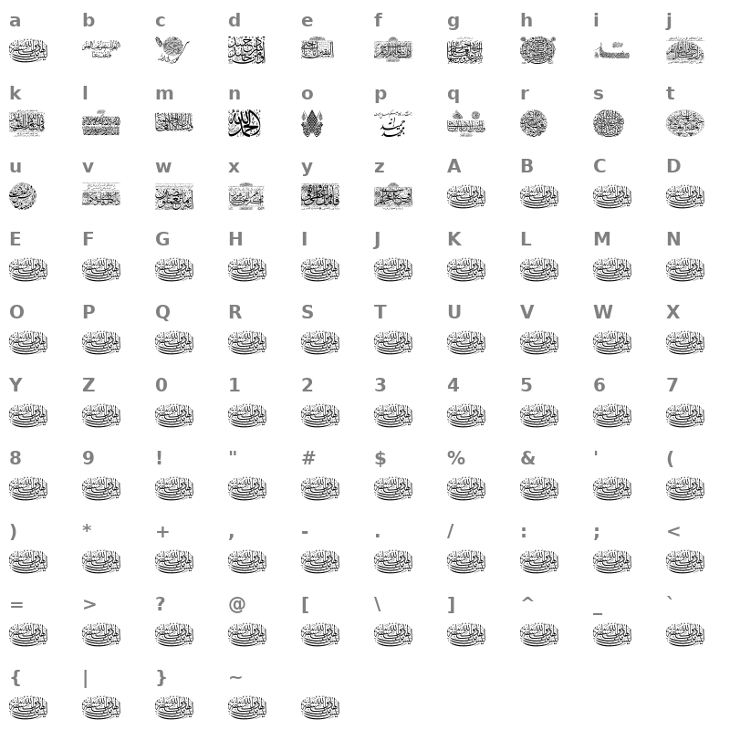 Aayat Quraan_036 Regular Character Map