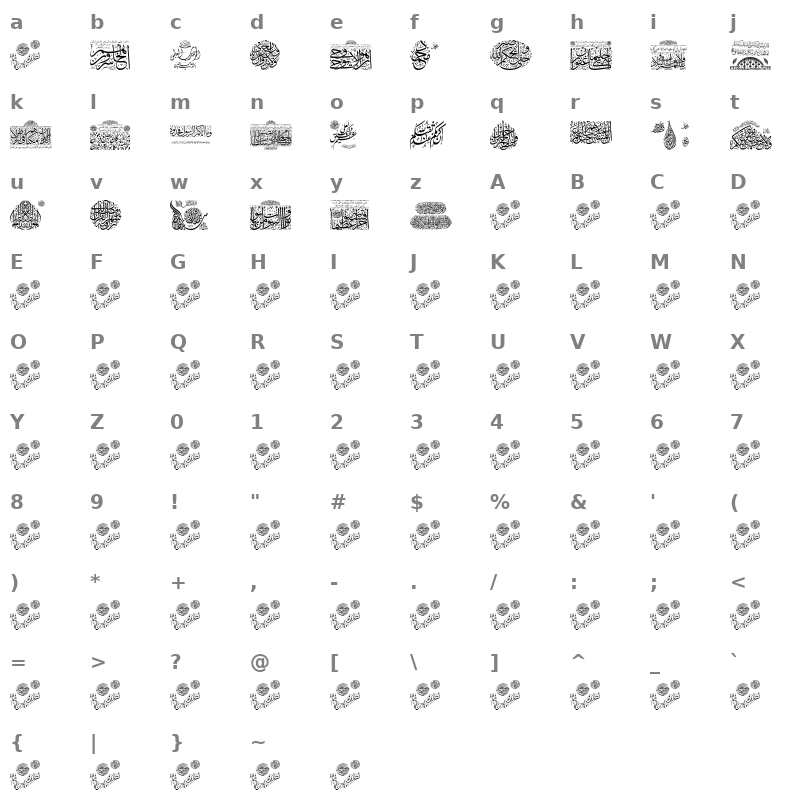 Aayat Quraan_039 Regular Character Map