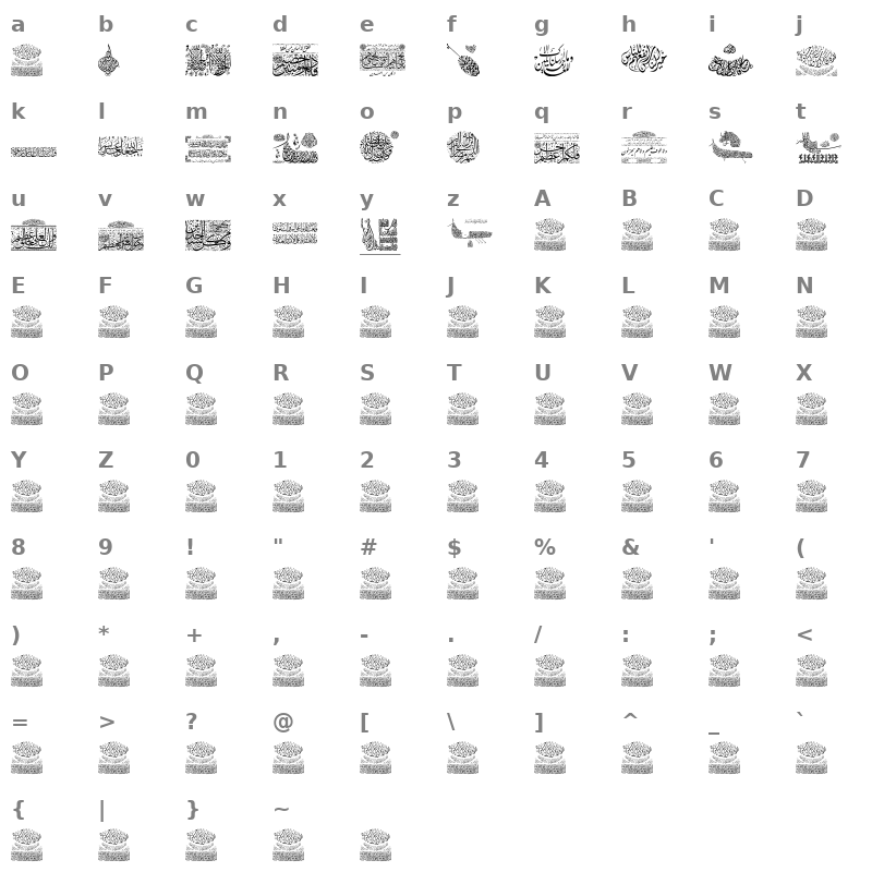 Aayat Quraan_043 Regular Character Map
