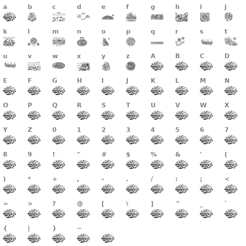 Aayat Quraan_044 Regular Character Map