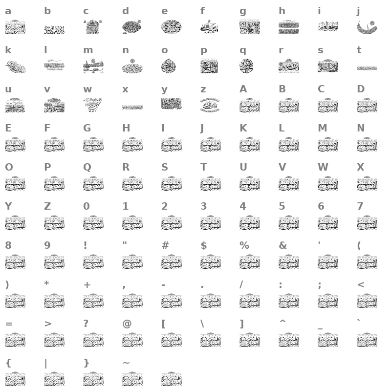 Aayat Quraan_045 Regular Character Map