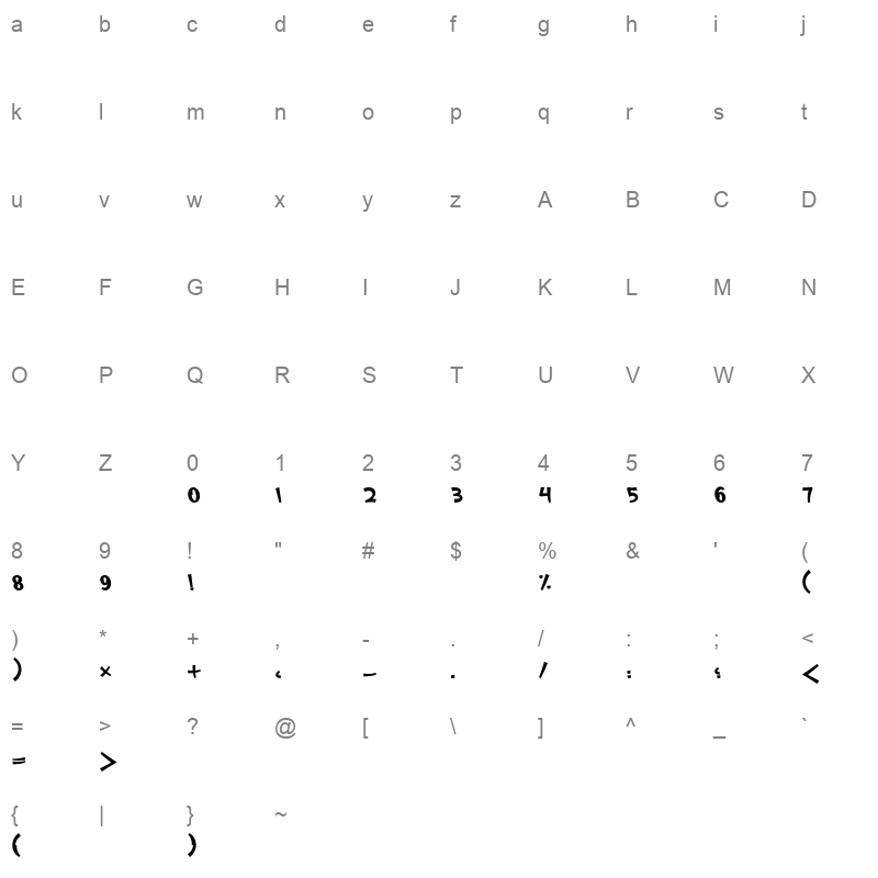 Abdo.Fonts_Abdo.Free.Bold Character Map