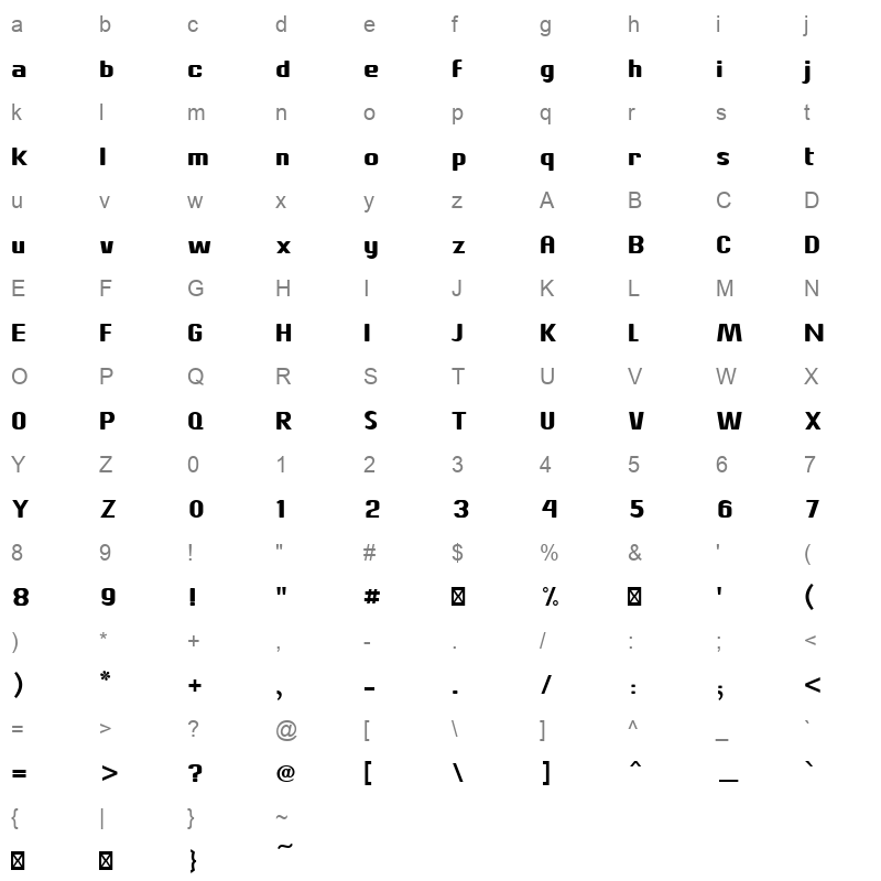 Abdo.Fonts_Abdo.Misr.Black Character Map