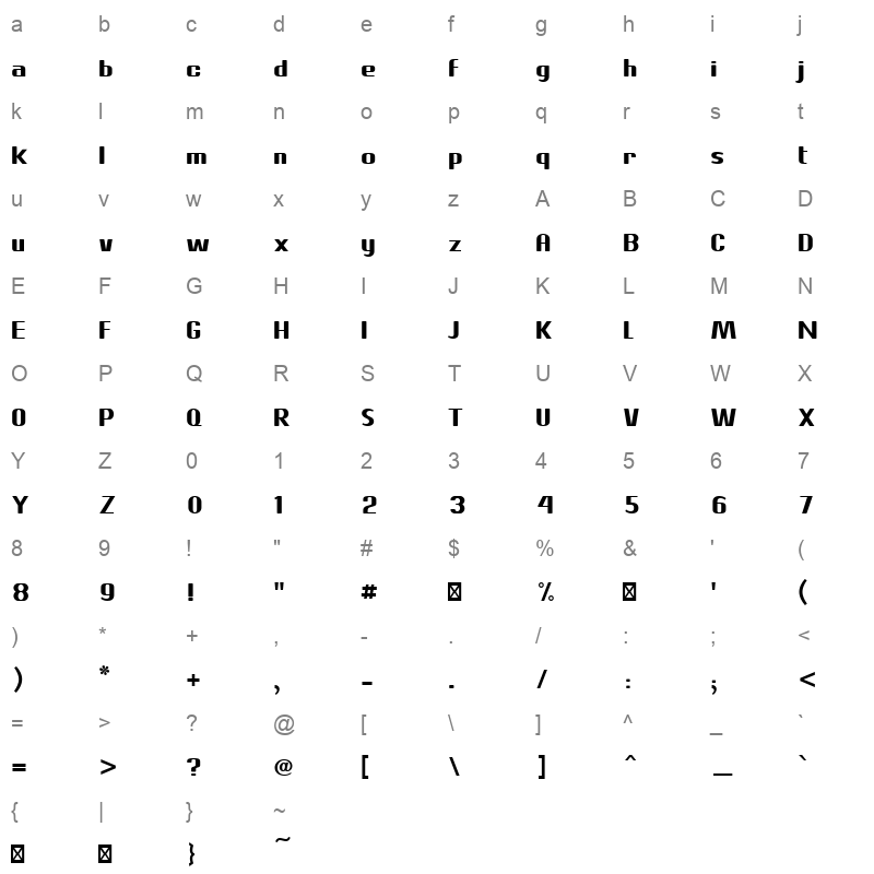 Abdo.Fonts_Abdo.Misr.Bold Character Map