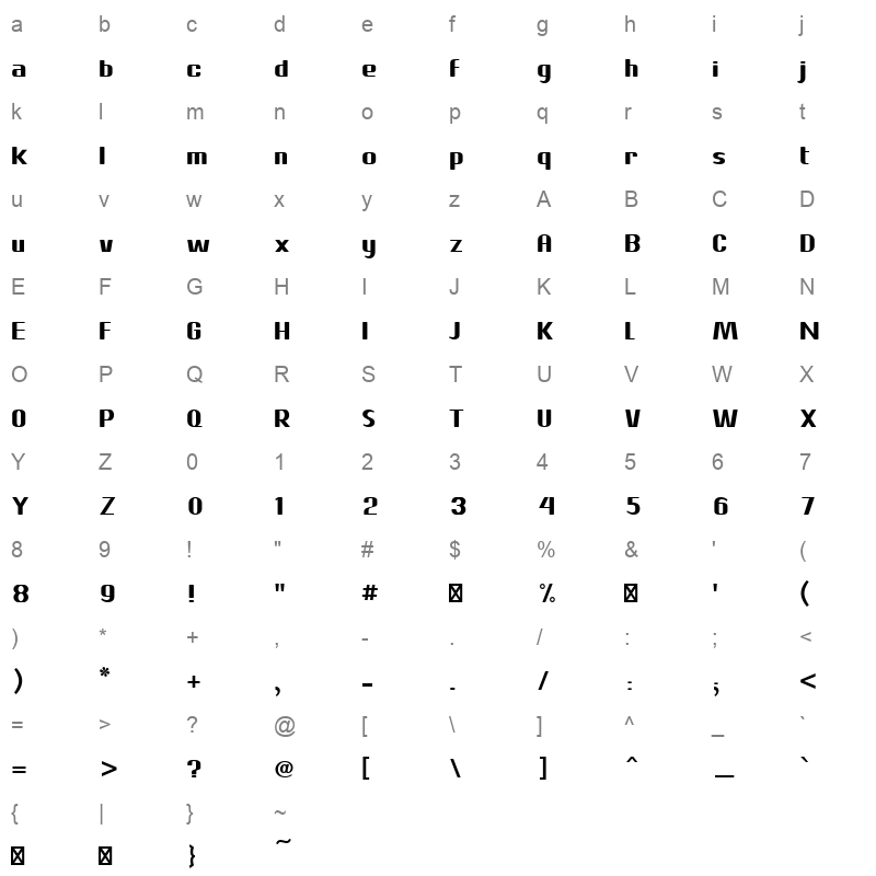 Abdo.Fonts_Abdo.Misr.Light Character Map