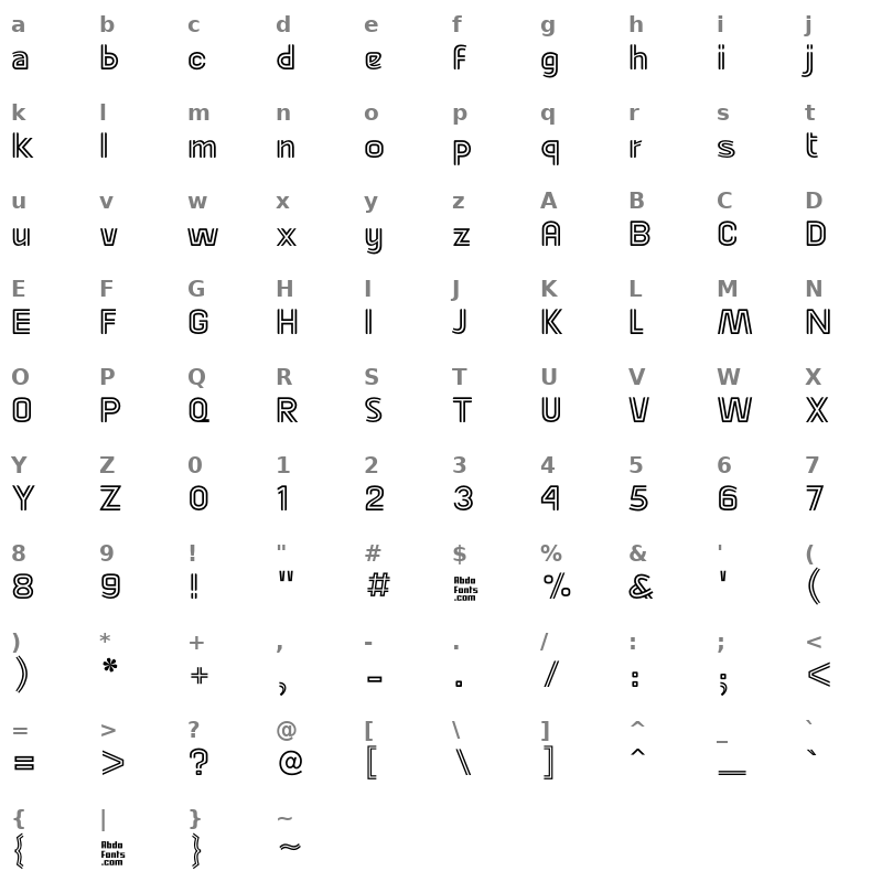 AbdoMaste routline Character Map