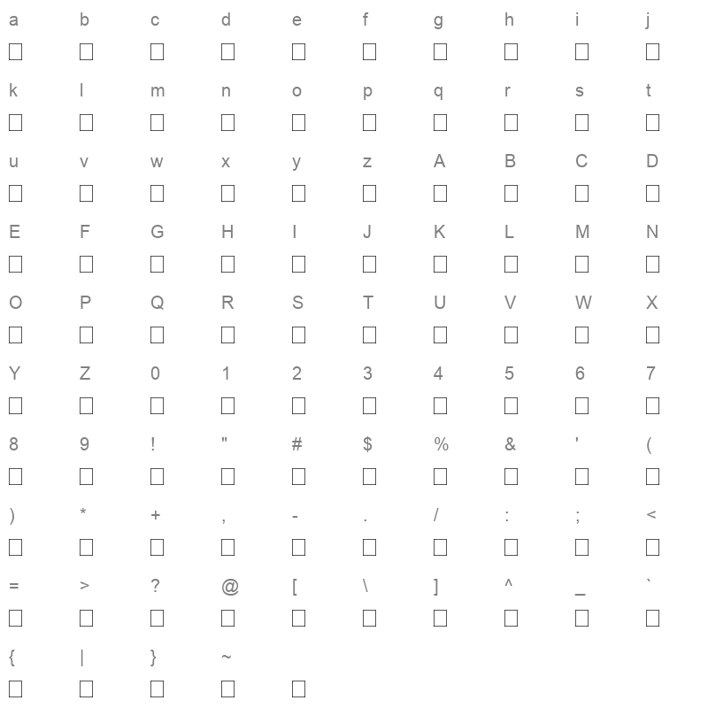 Abo-thar Regular Character Map