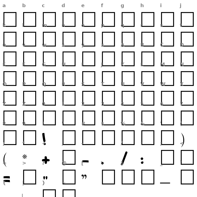 Abuhmeda Free Regular Character Map