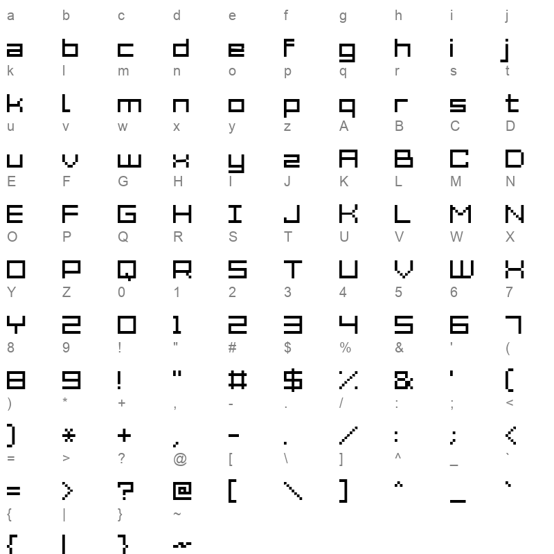 Acme 7 Wide Xtnd Character Map