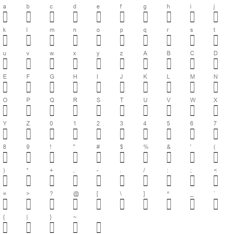 ACS Almass Regular Character Map