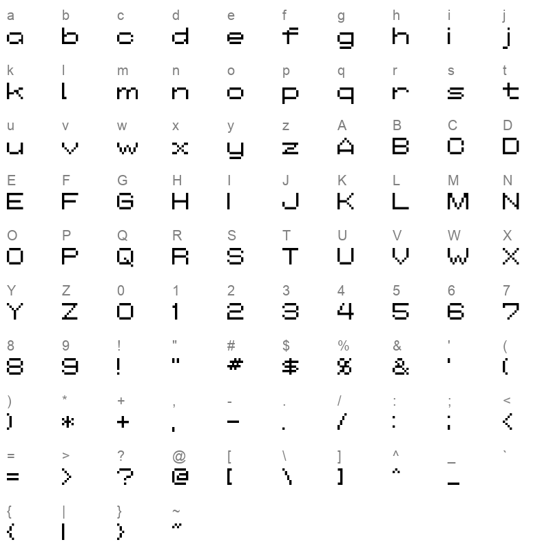 ADDWB___ Character Map
