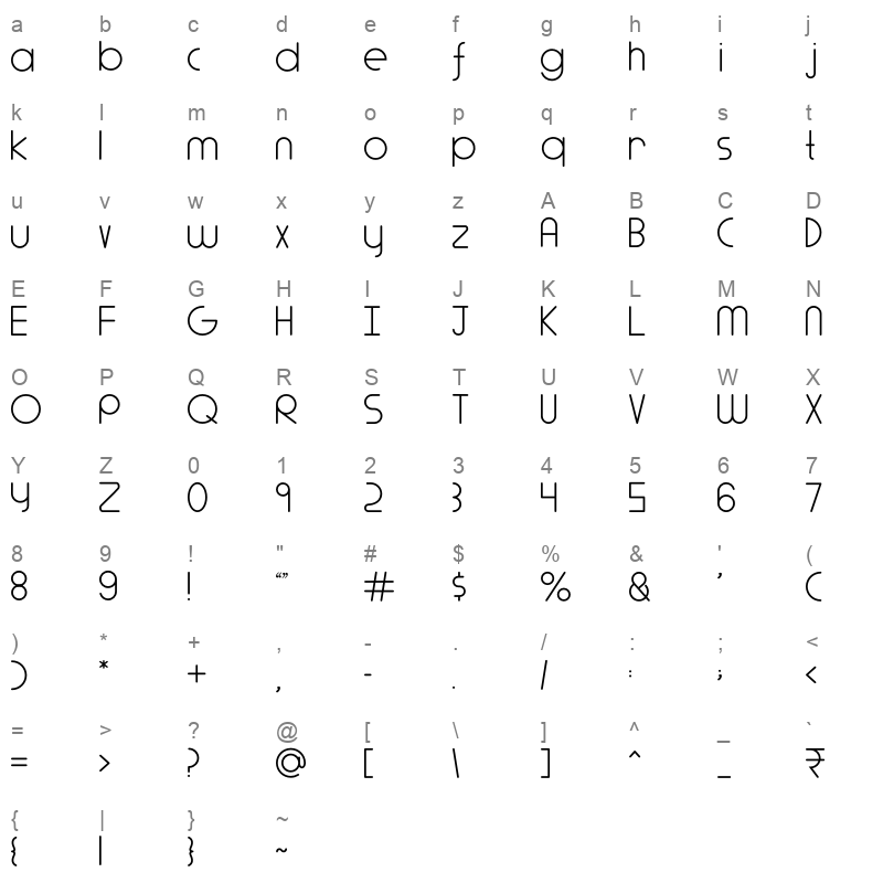 Adlanta Regular Character Map