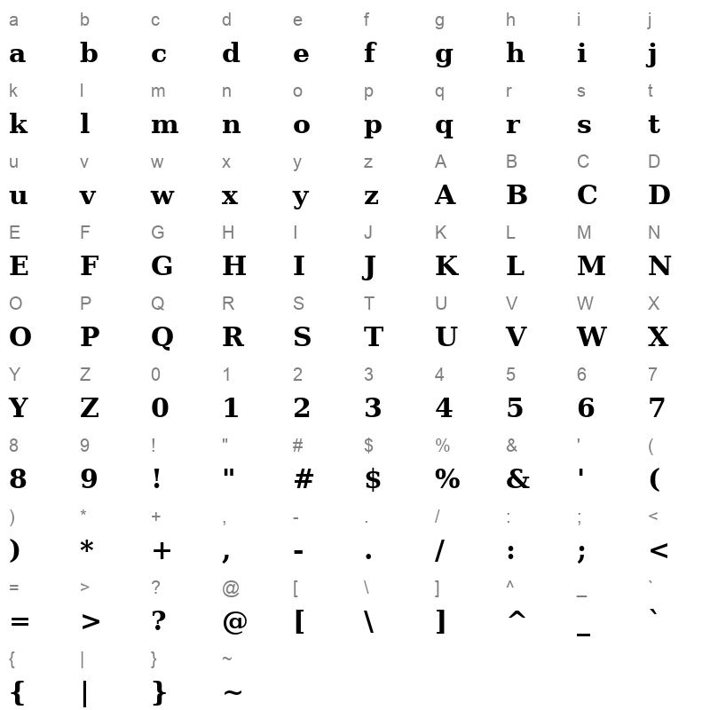 ae_Mashq_bold Character Map