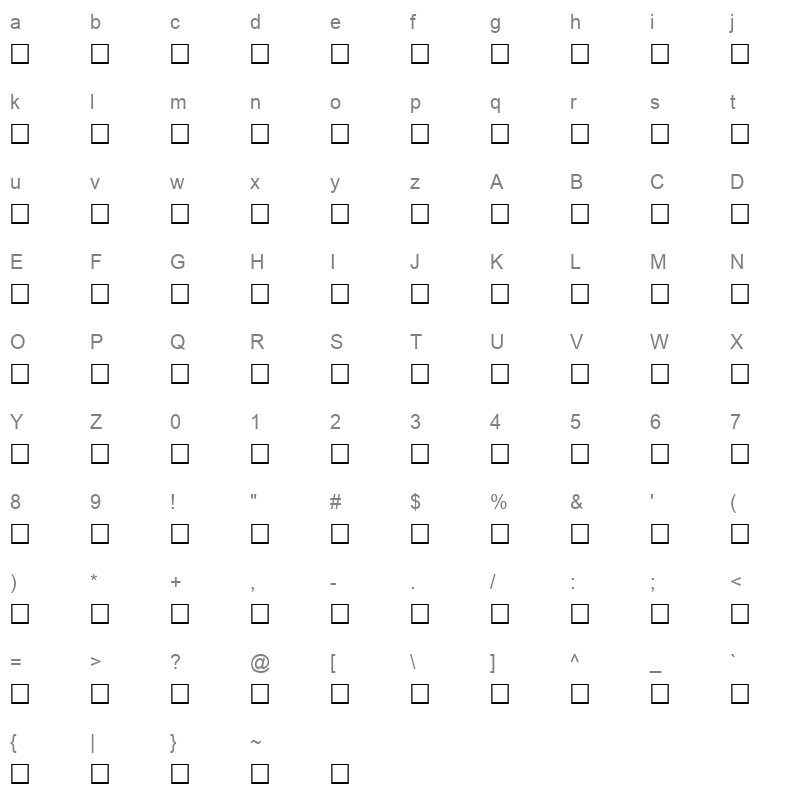 AF_Abha Normal Character Map