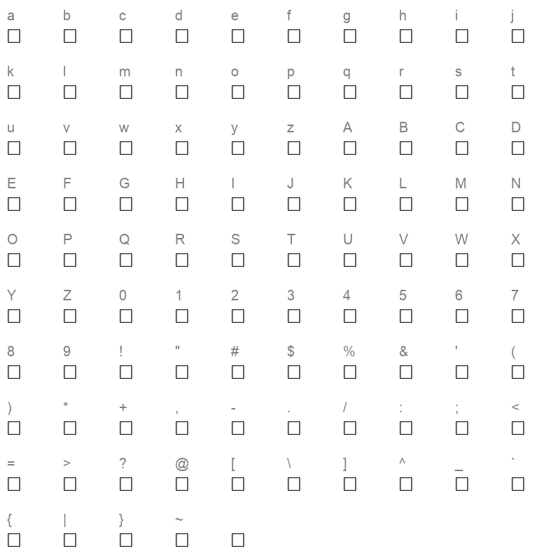 AF_Aseer Normal Traditional Character Map