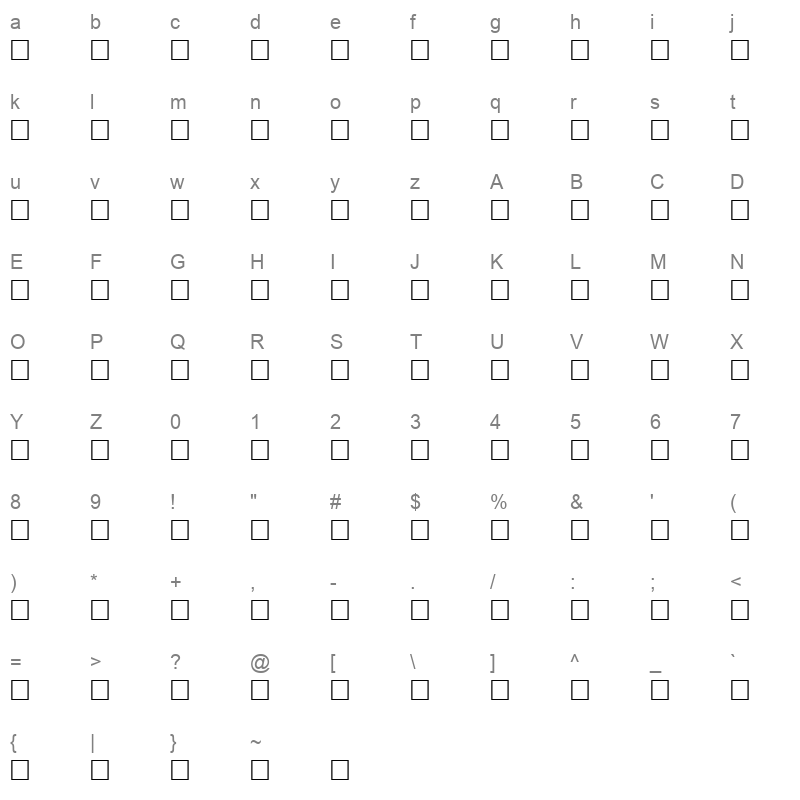 AF_El Khobar Normal Traditional Character Map