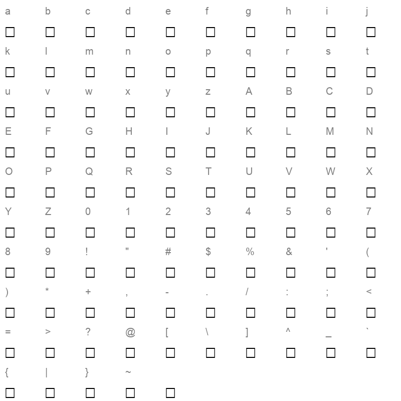 AF_Jeddah Normal Character Map