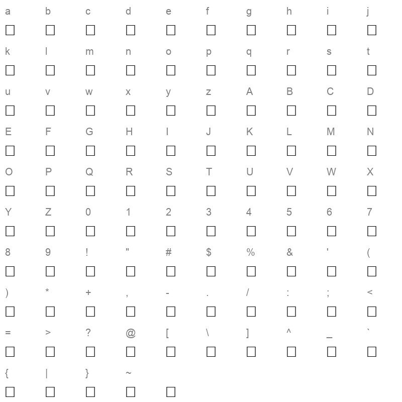 AF_Jizan Normal Character Map