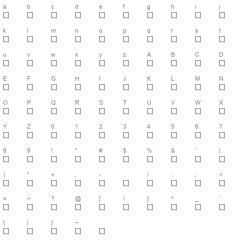 AF_Najed Normal Traditional Character Map