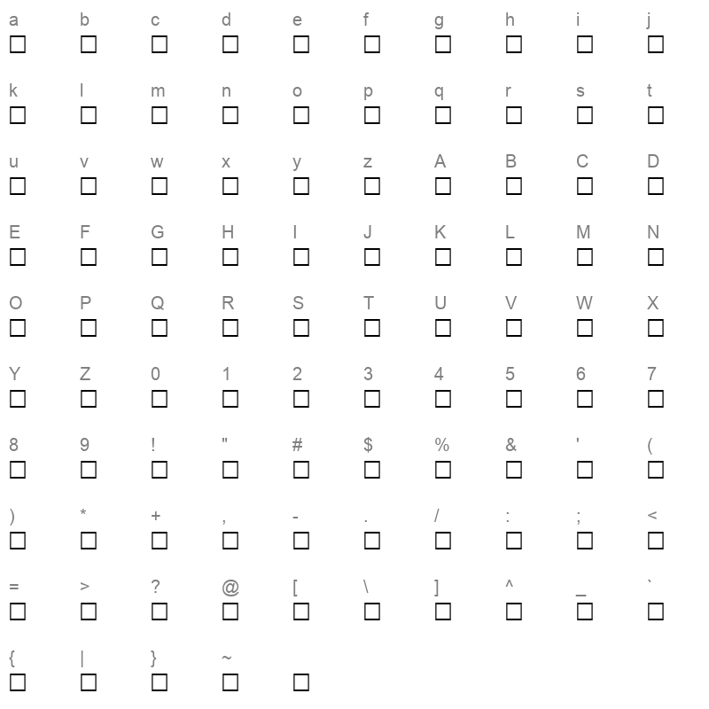 AF_Quseem Normal Traditional Character Map