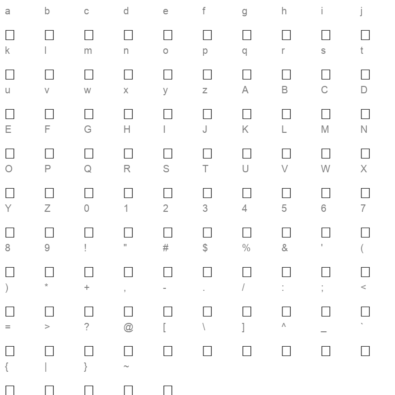 AF_Unizah Normal Character Map