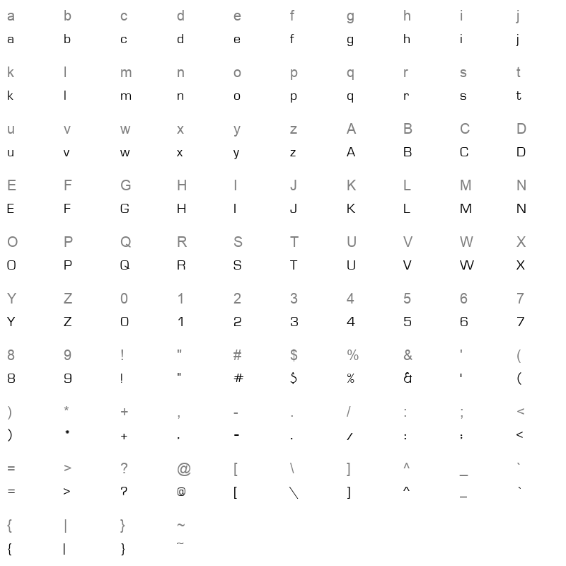 AGA Rasheeq V.2 ____ Regular Character Map