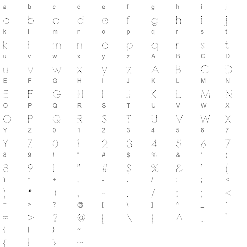 Ahrar Font Character Map