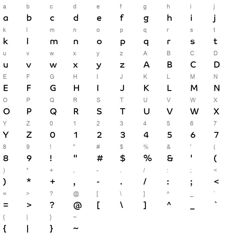 AirArabia Normal Regular Character Map