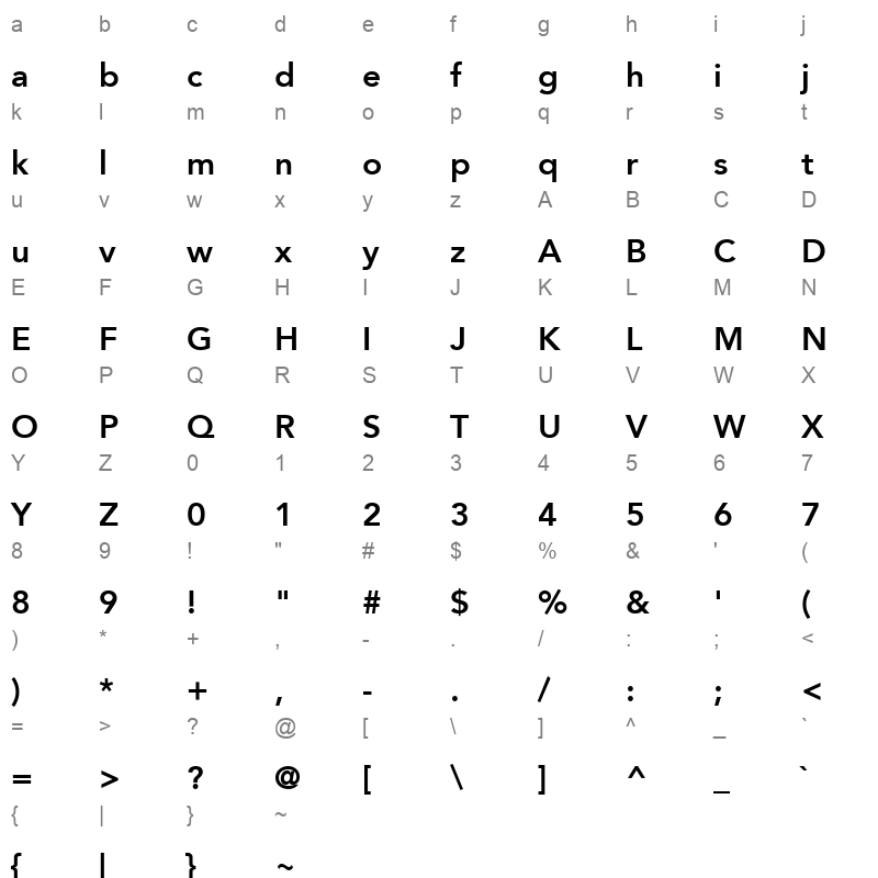A.Jannat.LT.Bold_1 Character Map