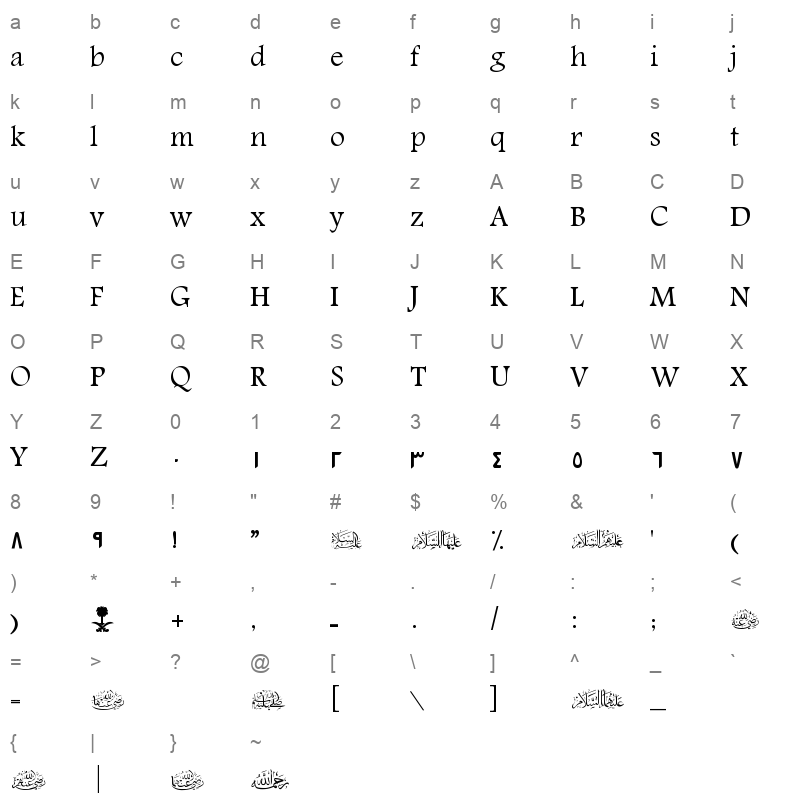 AL-Gemah-Badr REGULAR Character Map