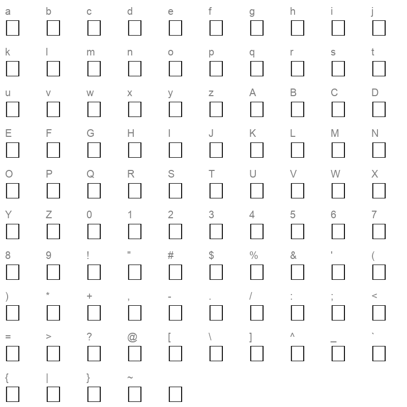 Al-Kharashi 22 Regular Character Map