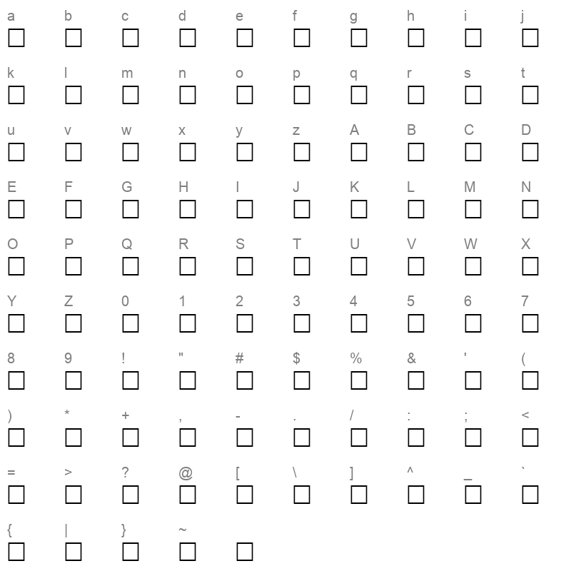 Al-Kharashi 52 Normal Character Map