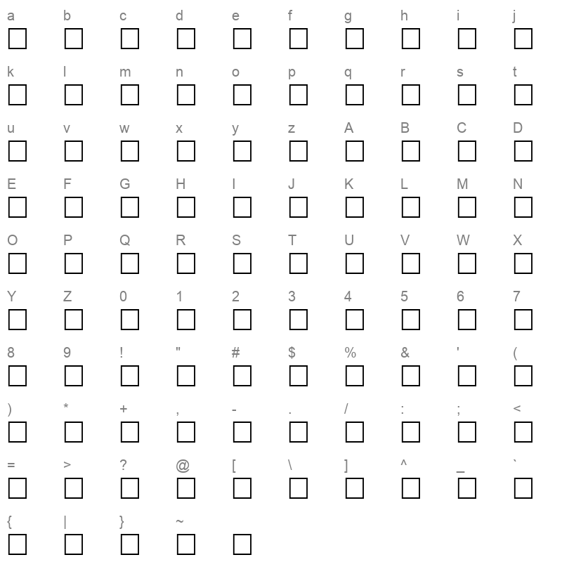 Al-Kharashi 63 Regular Character Map