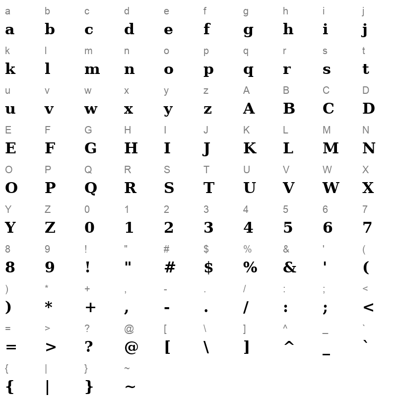 AL-Mohanad Thick Character Map