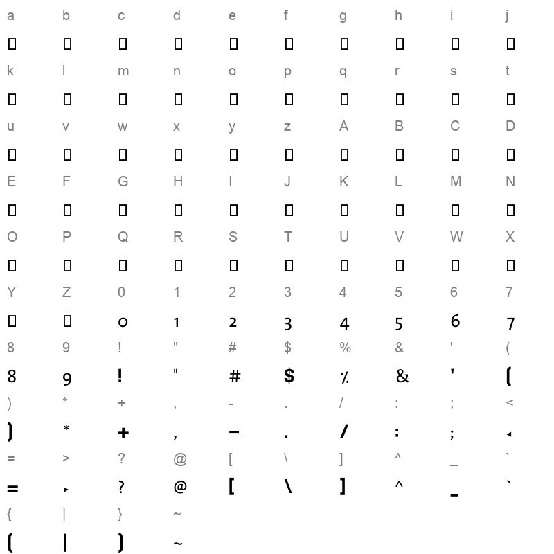 alghadtvbold_0 Character Map