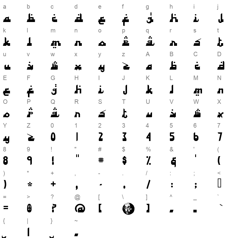 Alhambra Deep Regular Character Map