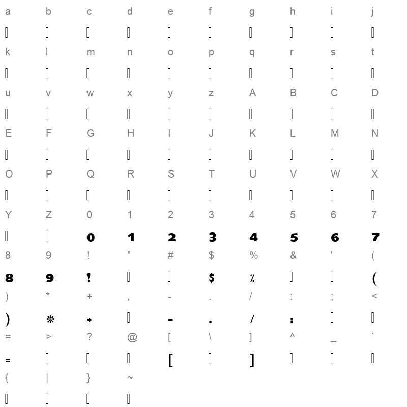 ALHARFALJADID_LINOTYPE_ONE Character Map